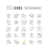 Set of linear icons of Med-Tech Innovation vector