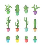 Set of Cactuses vector