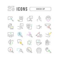 Set of linear icons of Check-Up vector