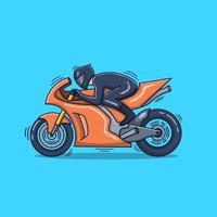 Motor racer cartoon icon illustration vector