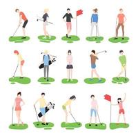 People Playing Golf vector