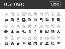 vector iconos simples de premio de cine