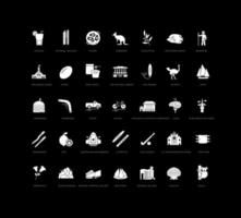 Set of simple icons of Canberra vector