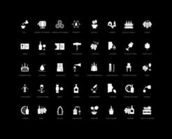 Set of simple icons of Cognac vector