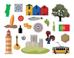 Set of Portugal Associative Illustrations