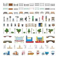 Set of City Park Objects vector