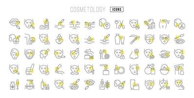 Set of linear icons of Cosmetology vector