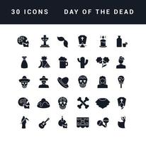 vector iconos simples del día de los muertos