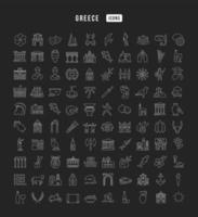 conjunto de iconos lineales de grecia