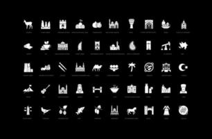 Set of simple icons of Azerbaijan vector