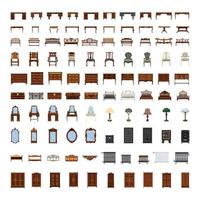 colección de muebles antiguos vector