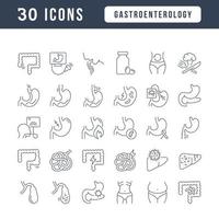 conjunto de iconos lineales de gastroenterología vector