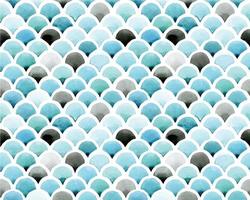 Seamless watercolor pattern, color background. Print Chevron Mermaid Scales. vibrant colors of blue, turquoise, and gray. colors of the sea, ocean. Design for wrappers, fabrics, textiles. vector