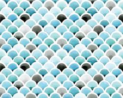 Seamless watercolor pattern, color background. Print Chevron Mermaid Scales. vibrant colors of blue, turquoise, and gray. colors of the sea, ocean. Design for wrappers, fabrics, textiles. vector