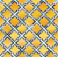 watercolor seamless pattern. Moroccan, Turkish patterns, oriental patterns. colored tiles in yellow, blue and red. vector