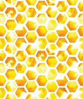 watercolor seamless pattern with yellow honeycomb. abstract background with tiles of yellow paint spots on a white background. vector