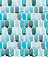 watercolor seamless pattern with abstract repeating elements. blue roof tiles, fish scales vector
