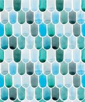 watercolor seamless pattern with abstract repeating elements. blue roof tiles, fish scales vector