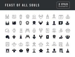 Vector Simple Icons of Feast of All Souls