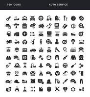 Set of simple icons of Auto Service vector