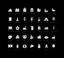 Set of simple icons of Cesky Krumlov vector