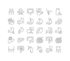 Set of linear icons of Gastroenterology vector