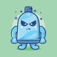 serious toothpaste tube character mascot with angry expression isolated cartoon in flat style design vector