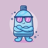 cute toothpaste tube character mascot with cool expression isolated cartoon in flat style design vector