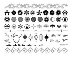 Set of Chinese Ornaments and Symbols vector