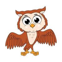 cute owl animal cartoon graphic vector