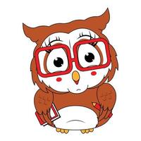 cute owl animal cartoon graphic vector