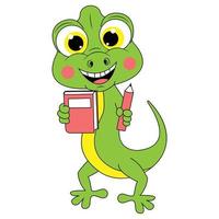 cute lizard animal cartoon graphic vector