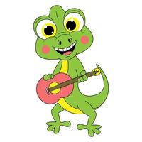 cute lizard animal cartoon graphic vector