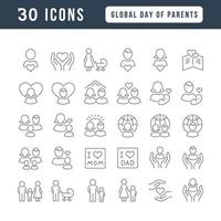 iconos de línea vectorial del día mundial de los padres