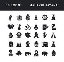 vector iconos simples de mahavir jayanti