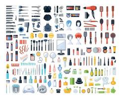 Collection of Beauty and Health Items vector