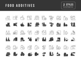 Set of simple icons of Food Additives vector