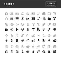Set of simple icons of Cognac vector