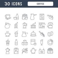 Set of linear icons of Coffee vector