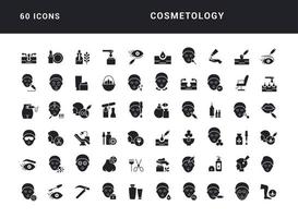 conjunto de iconos simples de cosmetología vector