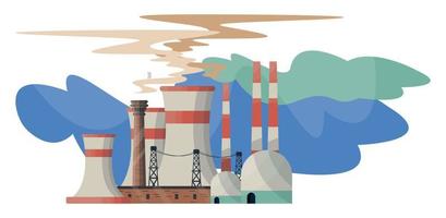 Illustration of a Thermal Power Plant vector