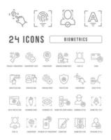 Set of linear icons of Biometrics vector