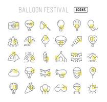 Vector Line Icons of Balloon Festival