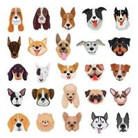 Set of Purebred Dog Avatars. vector