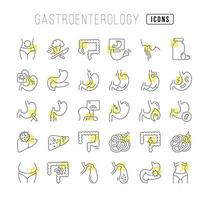 conjunto de iconos lineales de gastroenterología vector