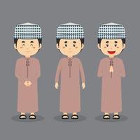 Oman Character with Various Expression vector