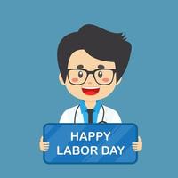 Labor day Background with Doctor vector