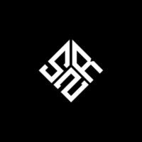 diseño del logotipo de la letra szr sobre fondo negro. concepto de logotipo de letra de iniciales creativas szr. diseño de letras szr. vector