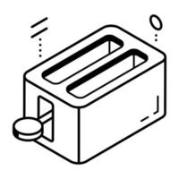 An icon of bread toaster line design vector