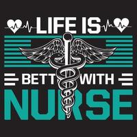 Nurse t shirt design vector